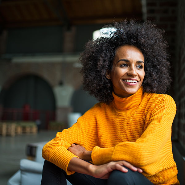 young woman smiling
